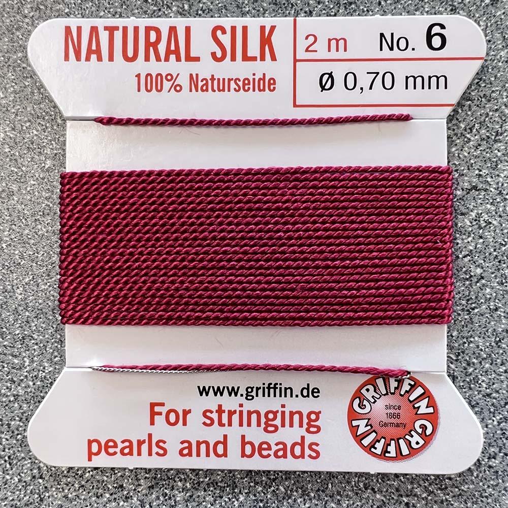 Garnet Size 6 (.7mm) Griffin Silk Cord With Flex Needle