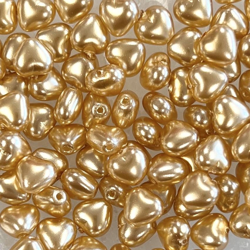 Gold 6MM Pearlized Heart
