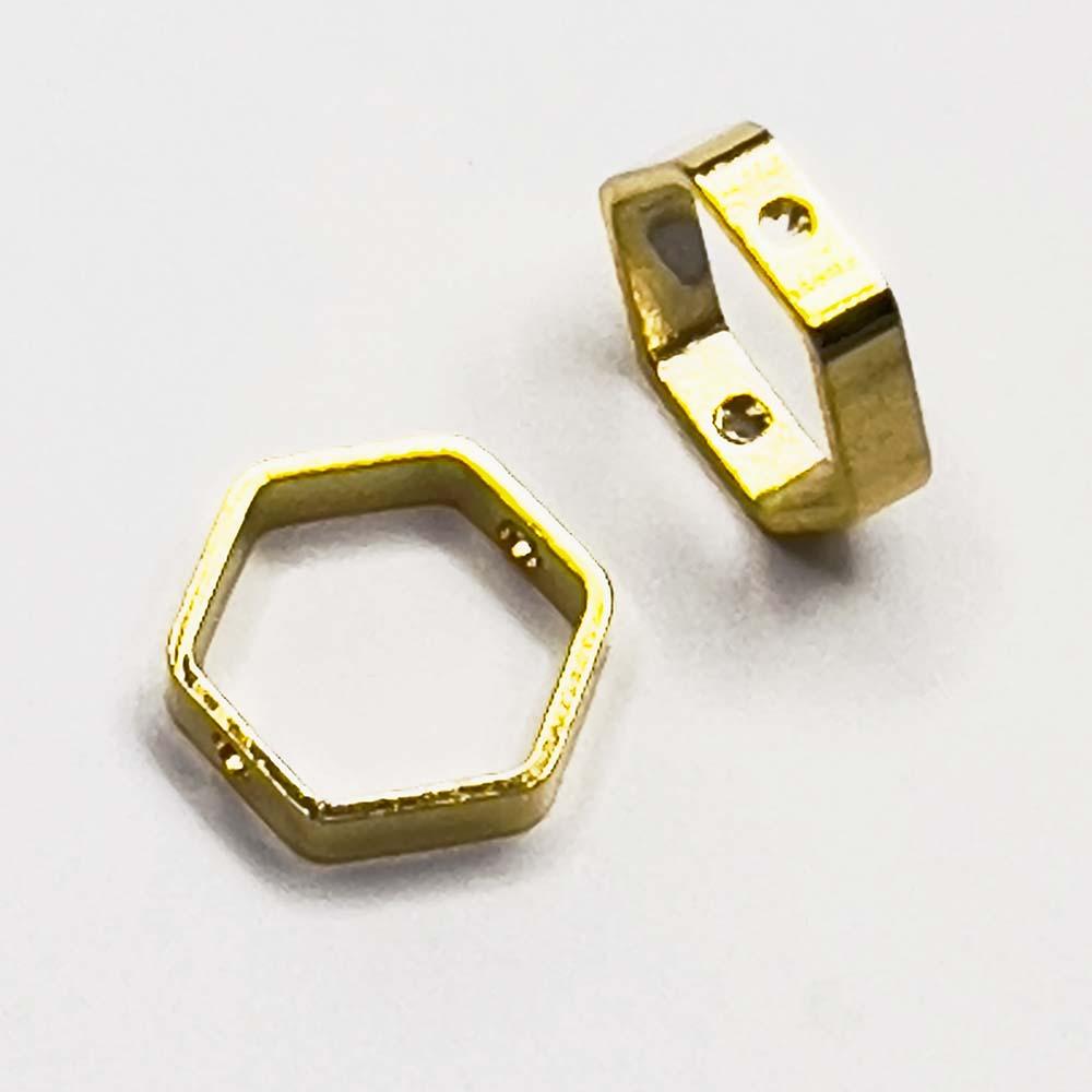 Gold Plate 12MM Hexagon Bead Frame