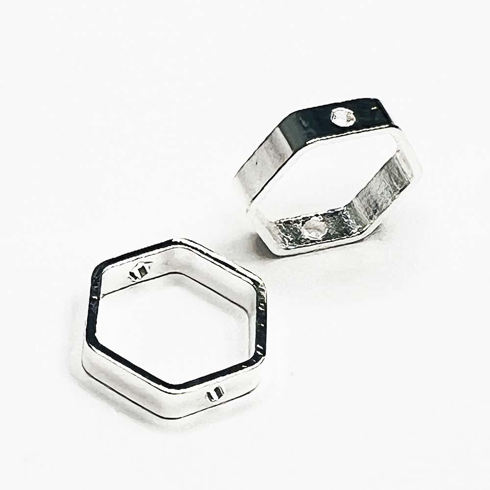 Silver Plate 12MM Hexagon Bead Frame