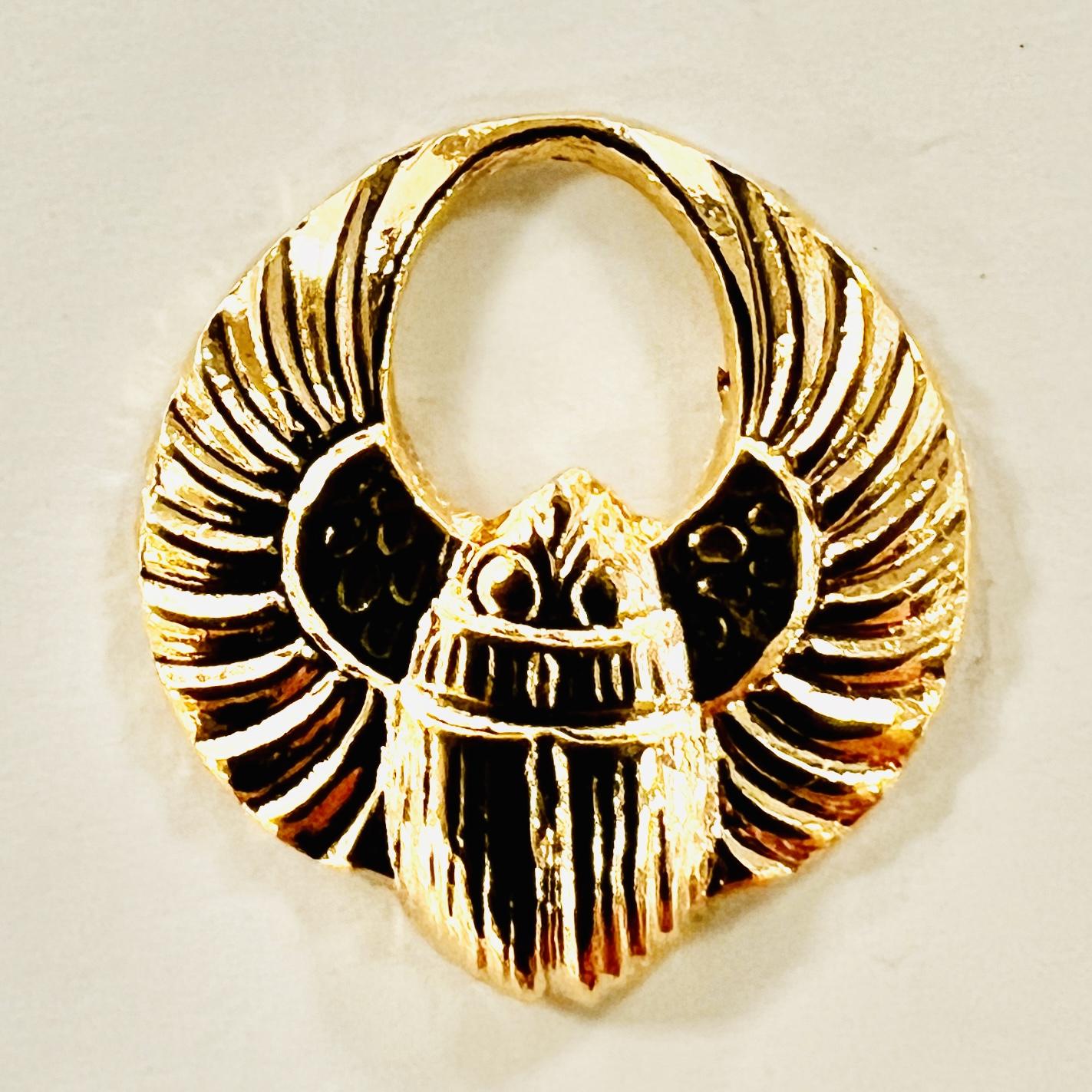 Gold Plate 13MM Winged Scarab