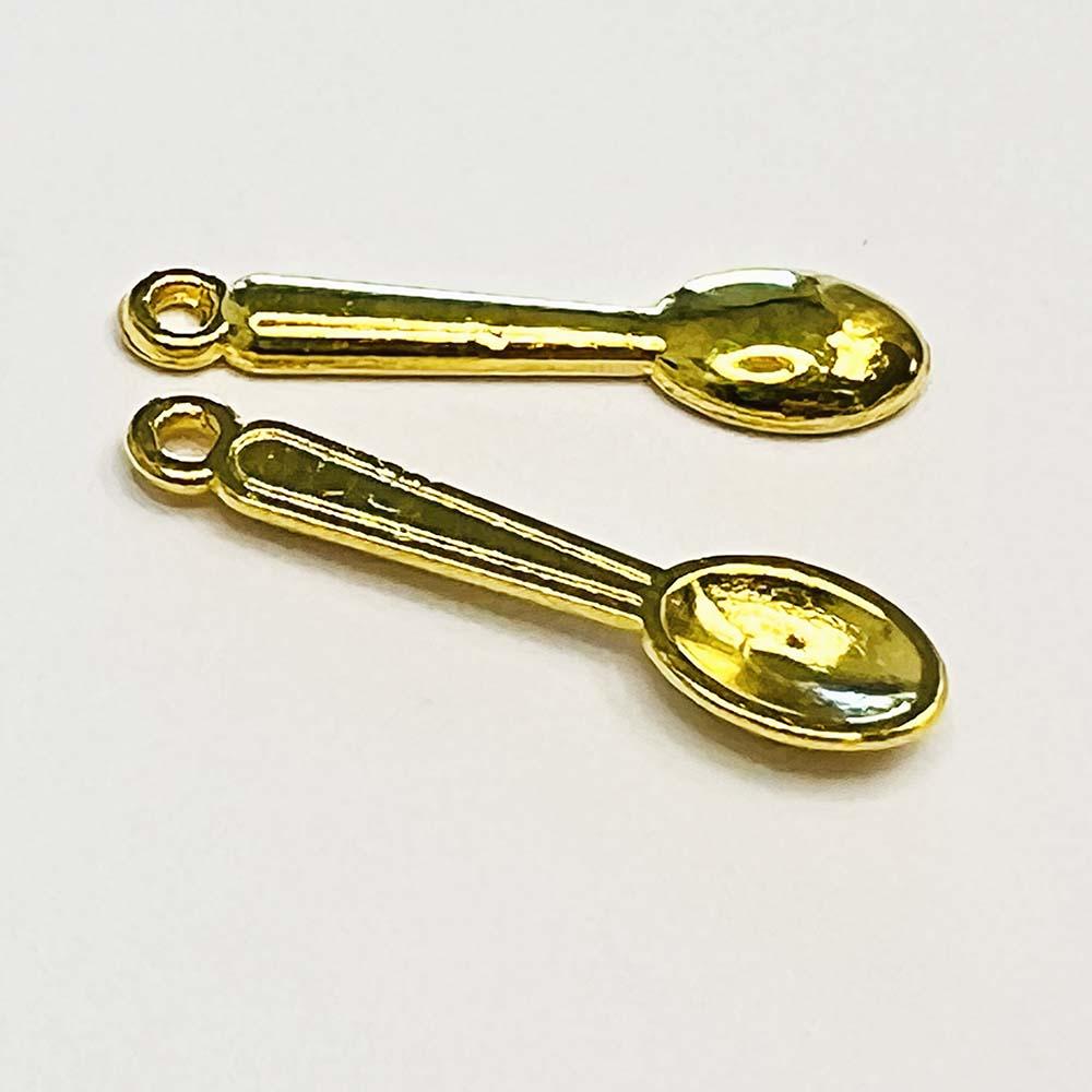 Gold Plate 23x6MM Spoon Pendant Charm