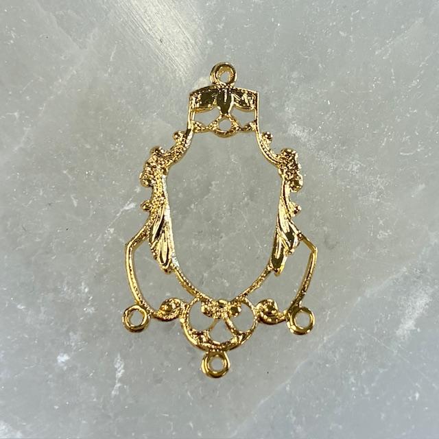 Gold Plate 28x16MM Chandelier Hanger 1 to 3 Loop Connector