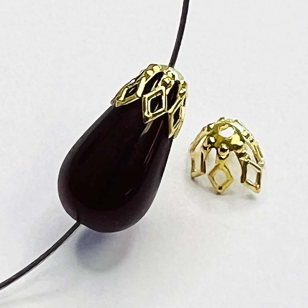 Gold Plate Filigree Cap For 6MM Bead
