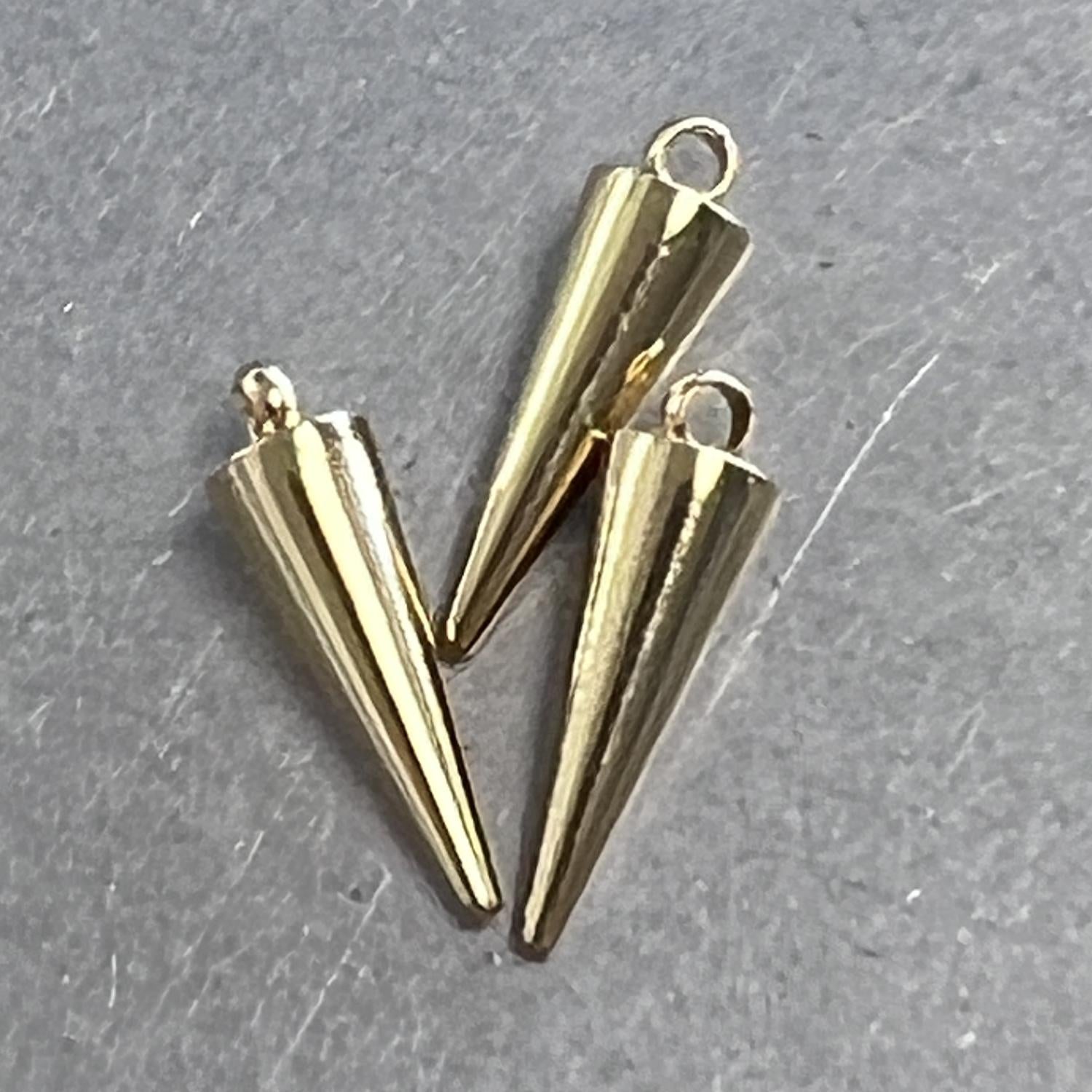 Gold Plate Stainless Steel 18x6MM Spike