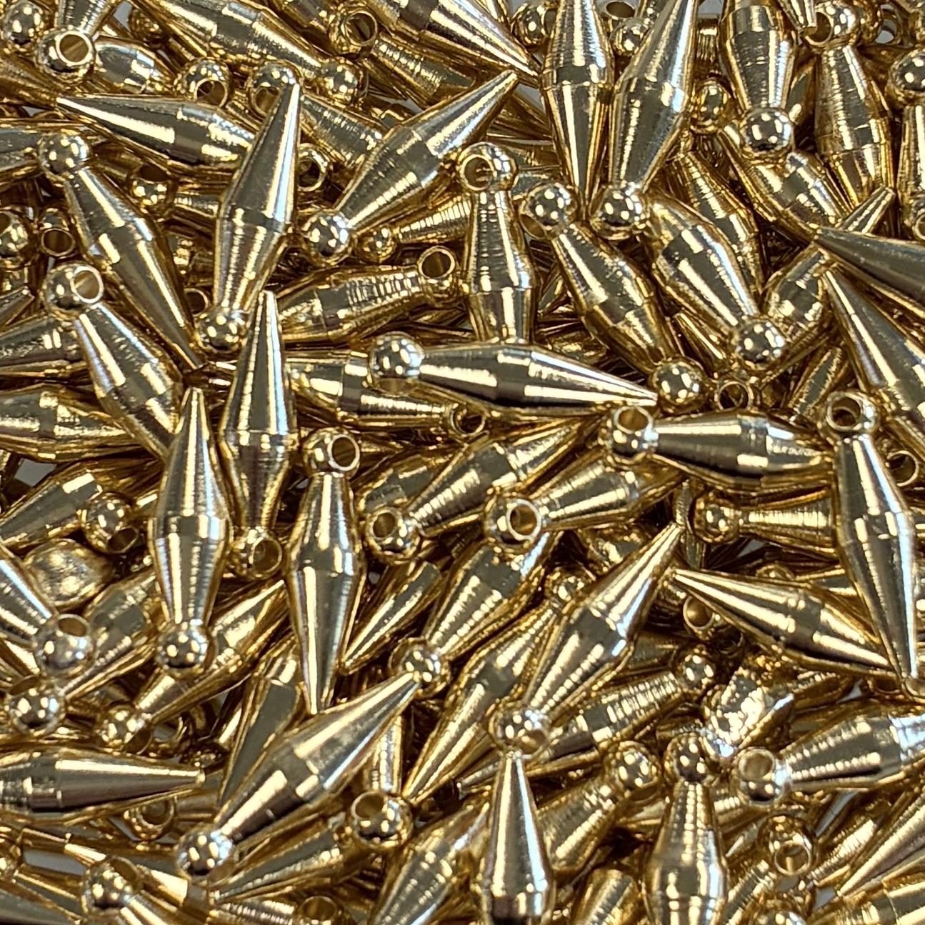 Goldr Plate 10x3MM Solid Tapered Bicone