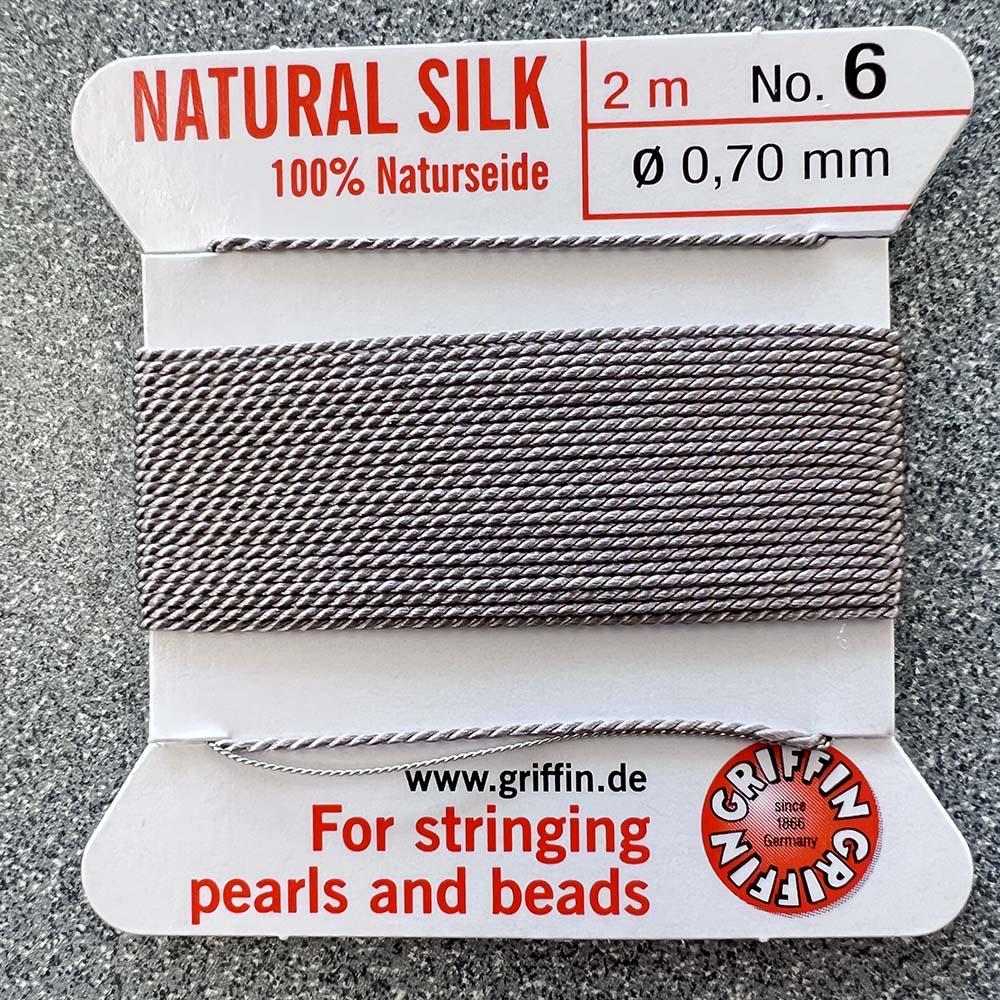 Grey Size 6 (.7mm) Griffin Silk Cord With Flex Needle