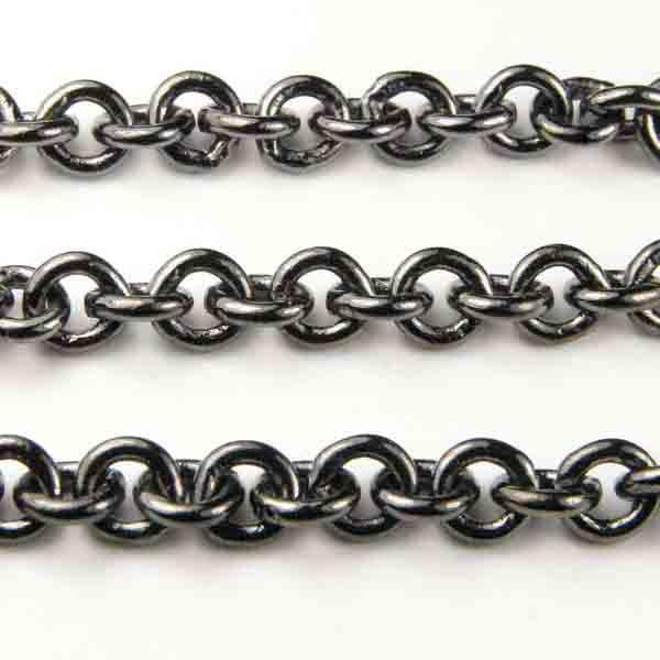Gunmetal Plate 4.5MM Round 19 Gauge Cable Chain