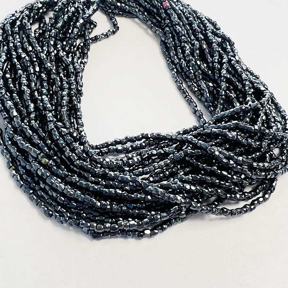 Hematite 12/0 3 Cut Seed Bead