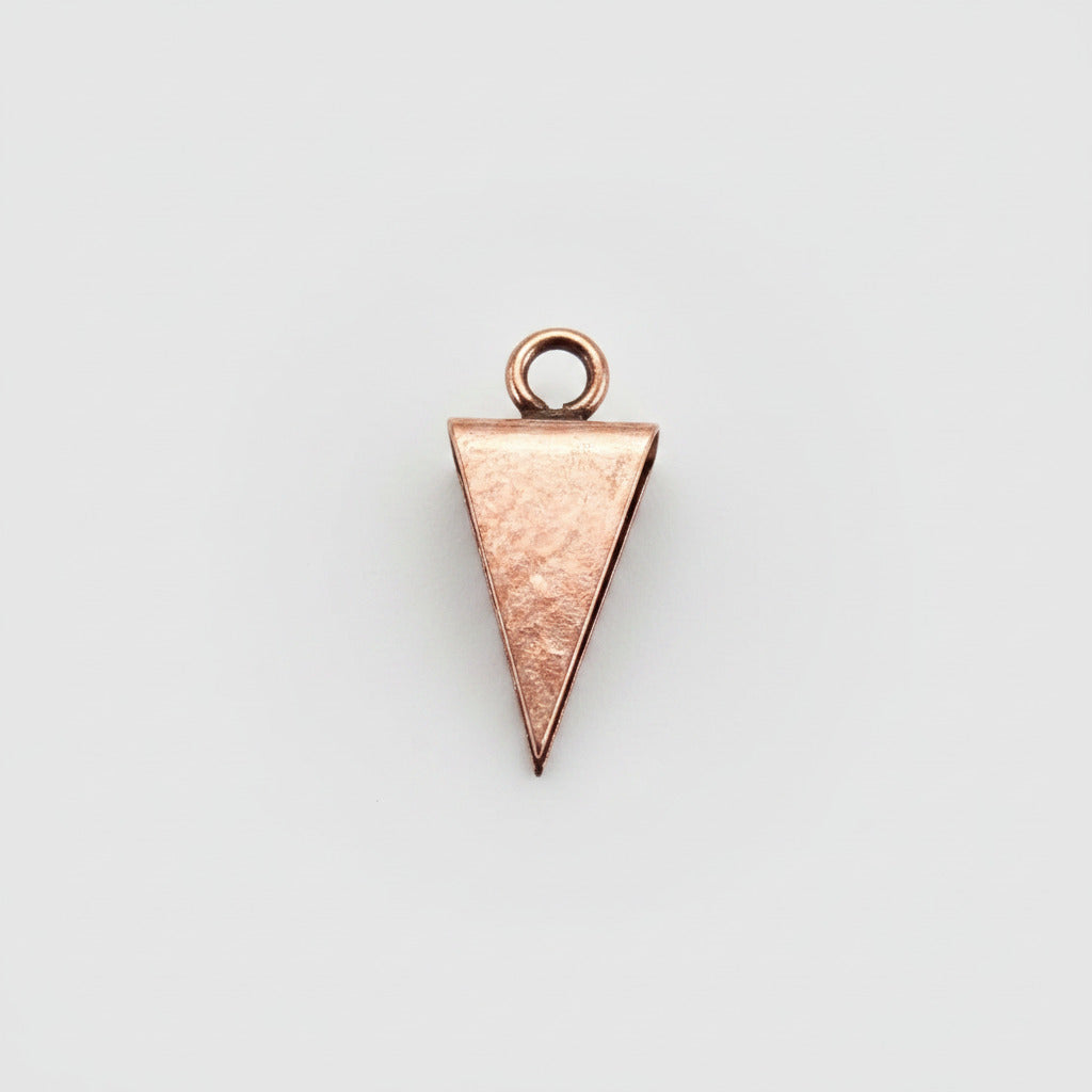 Antique Copper Plate 15x6.5MM Glue On Triangle Bail
