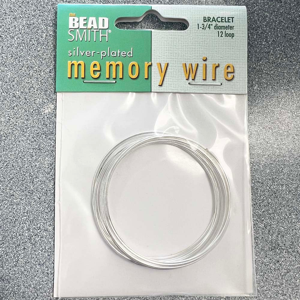 1.75 Inch Silver Beadsmith Memory Wire 12 loop package