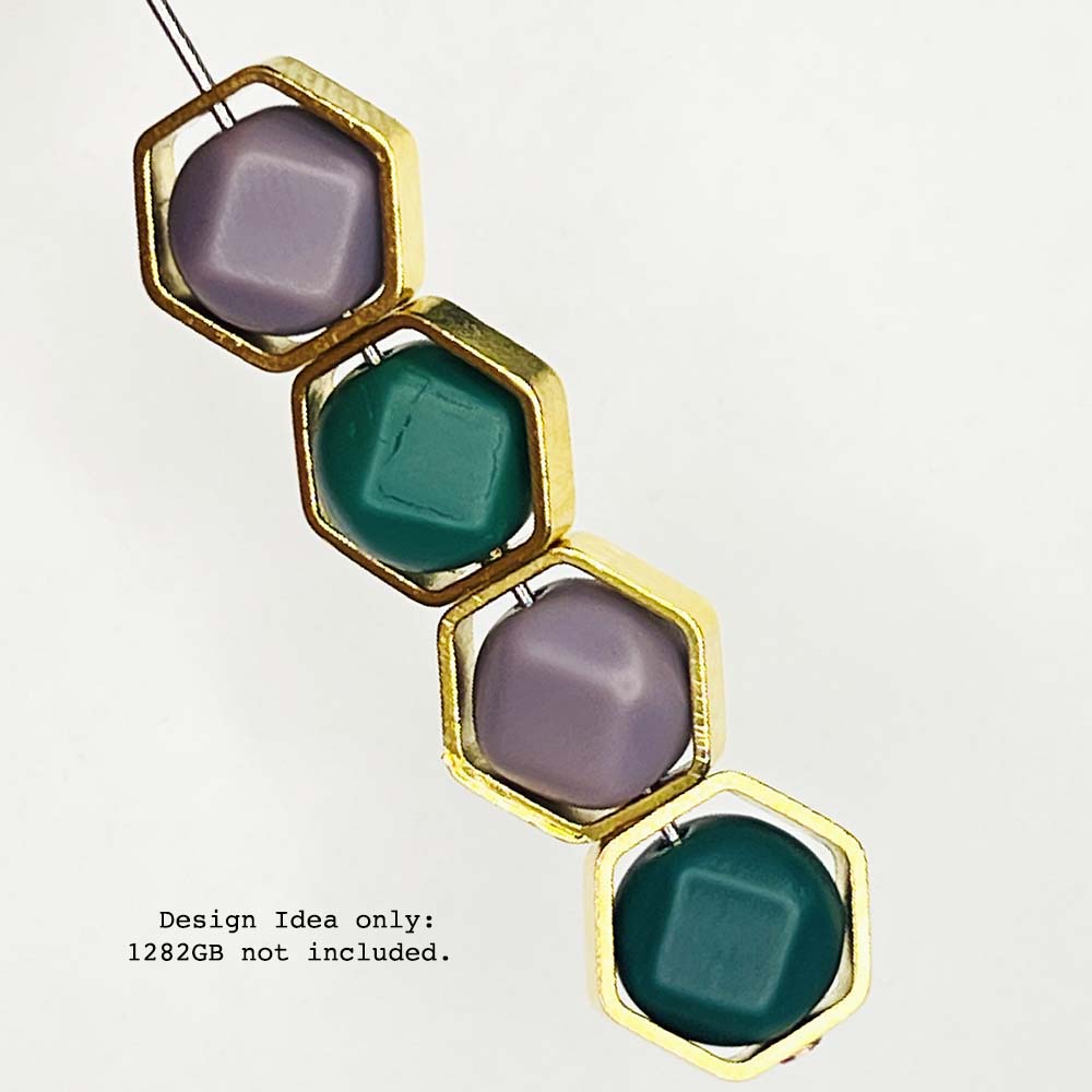 Gold Plate 12MM Hexagon Bead Frame