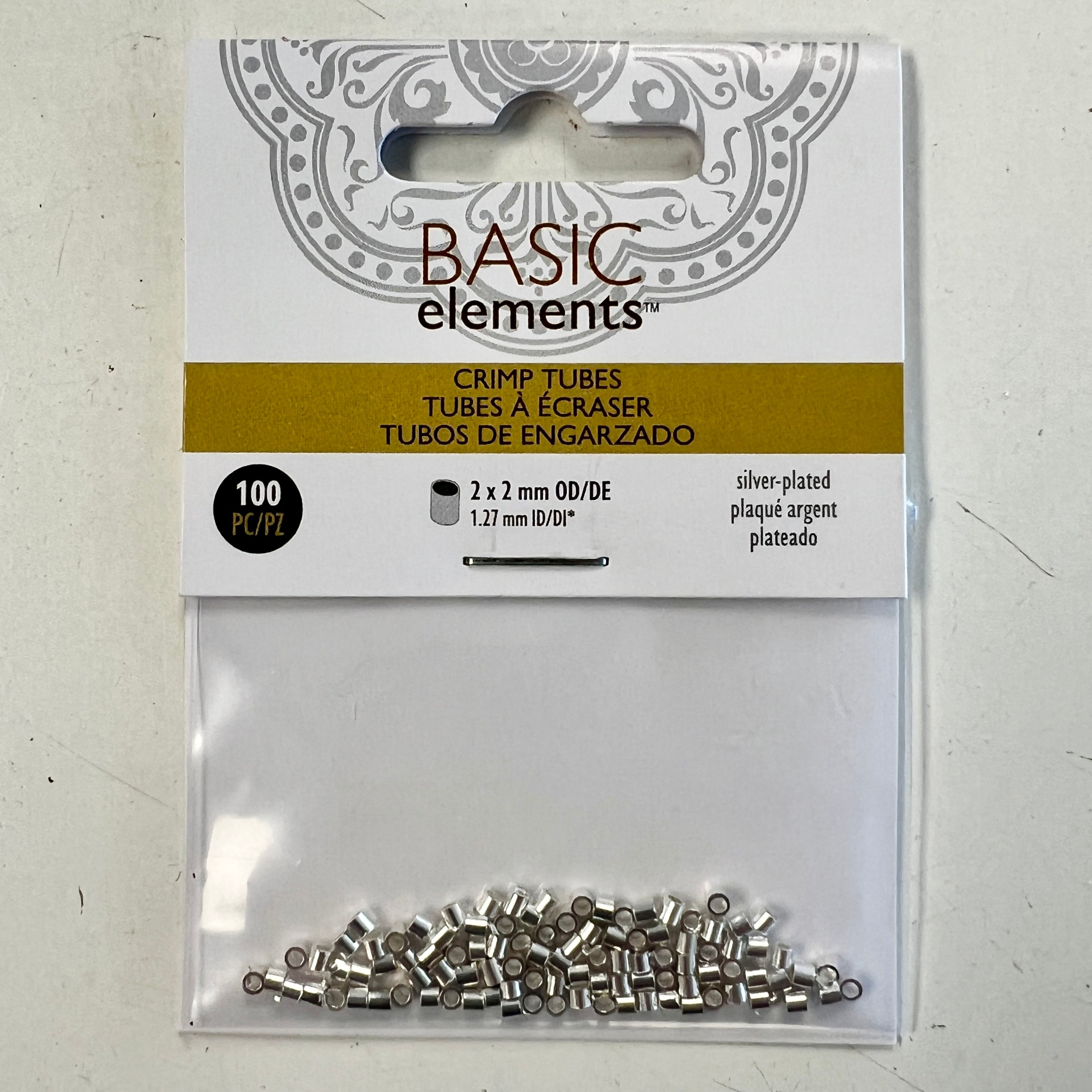 Basic Elements Silver Plate 2x2MM Crimp Tube by The Bead Smith