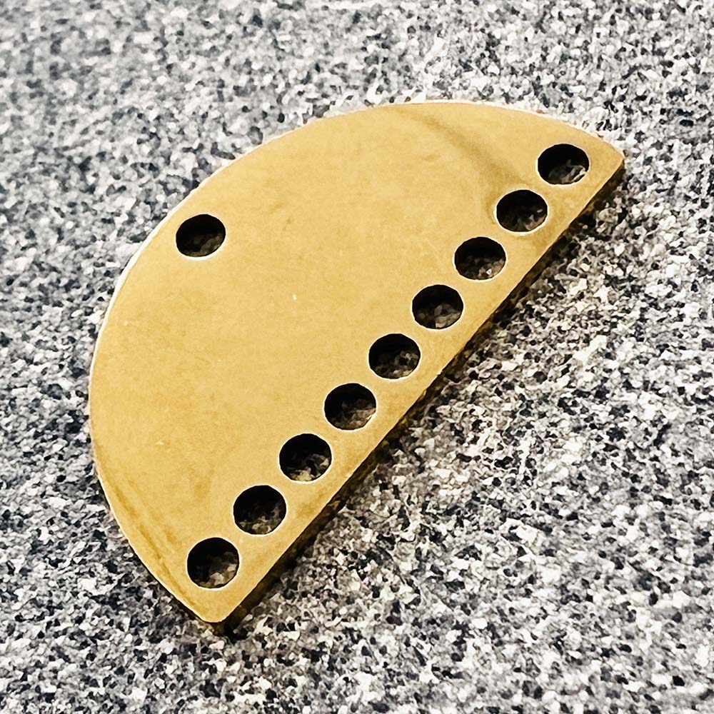 Gold Plate 9 Hole Half Round Chandelier Connector 21MM x 11MM