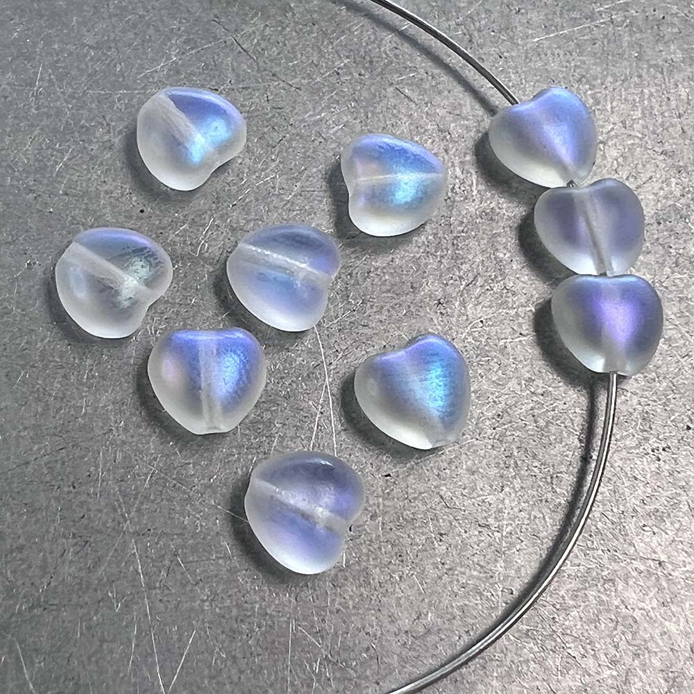 8MM Matte Crystal Ab Heart