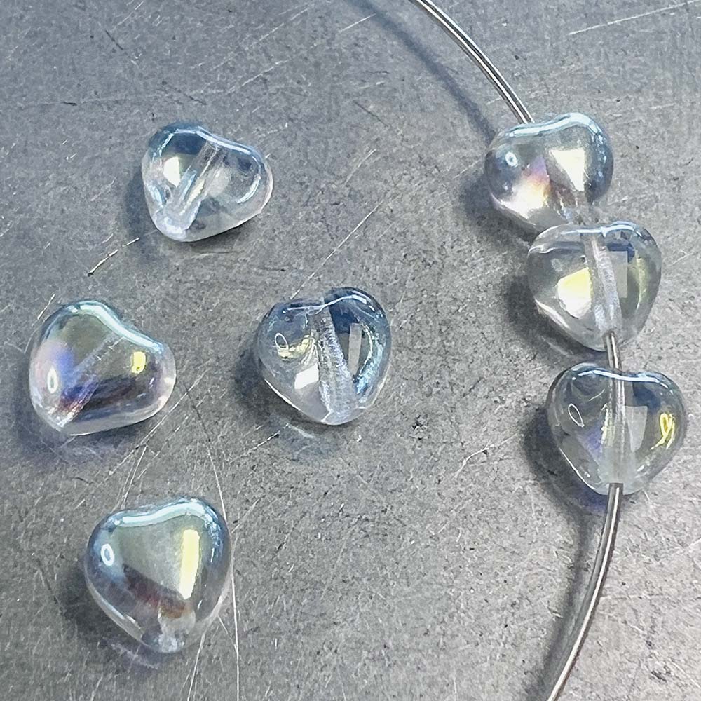 6MM Glossy Crystal Ab Heart