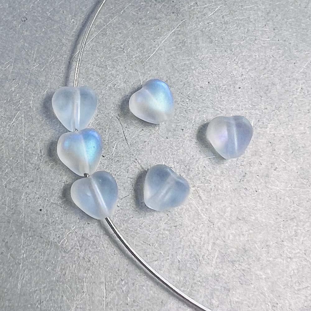 6MM Matte Crystal Ab Heart