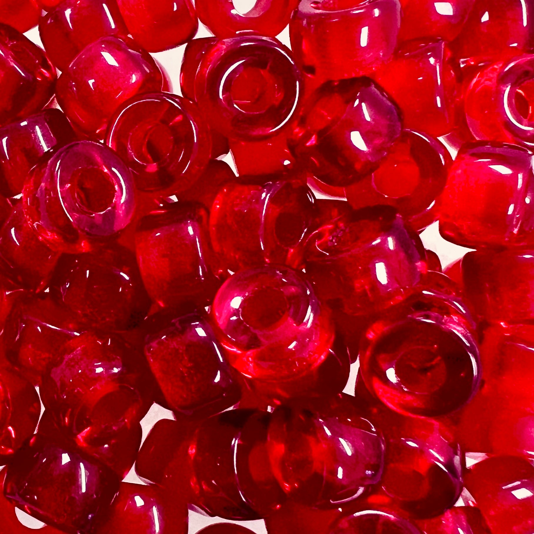 Ruby 6x4MM Crow Style Roller Bead With 2MM Large Hole