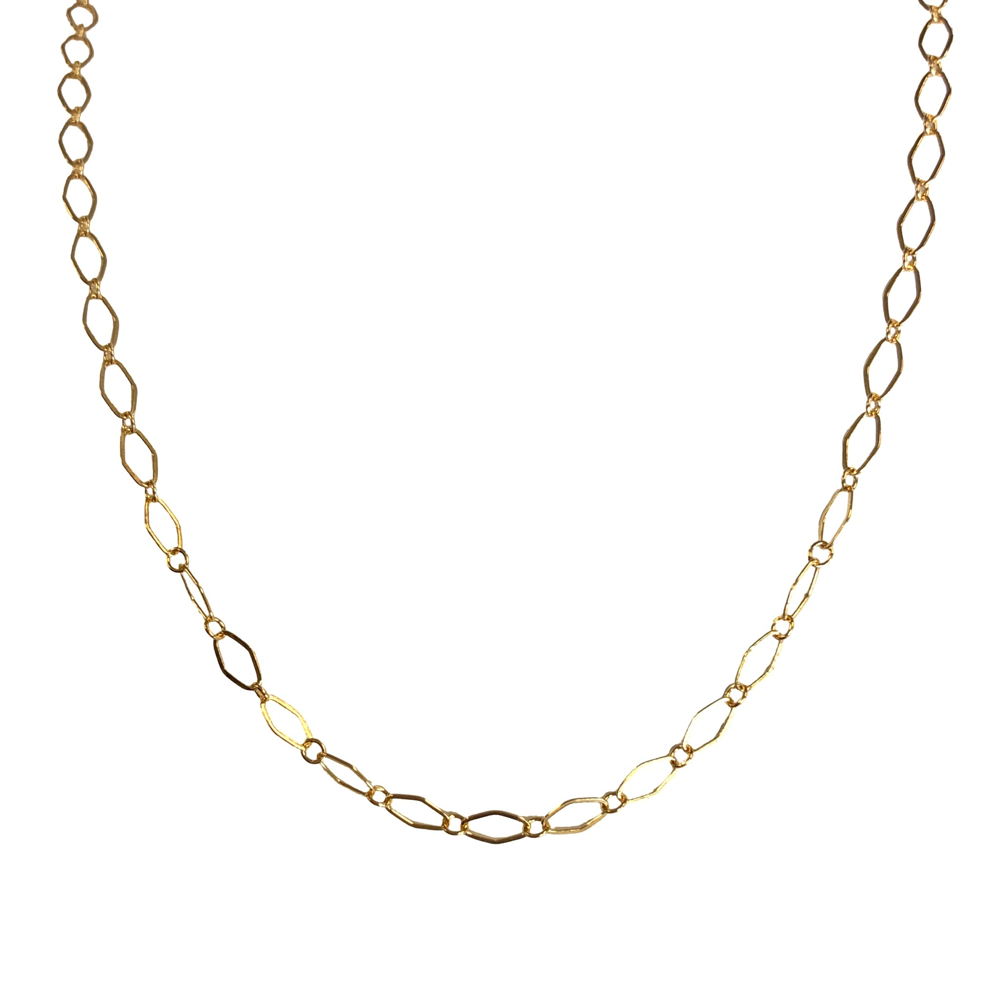 Gold Filled 5.5x3MM Diamond Long Short Cable Chain