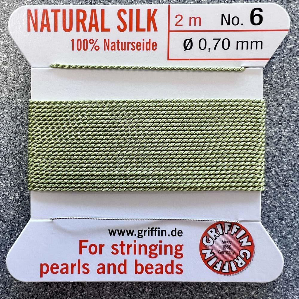 Jade Size 6 (.7mm) Griffin Silk Cord With Flex Needle