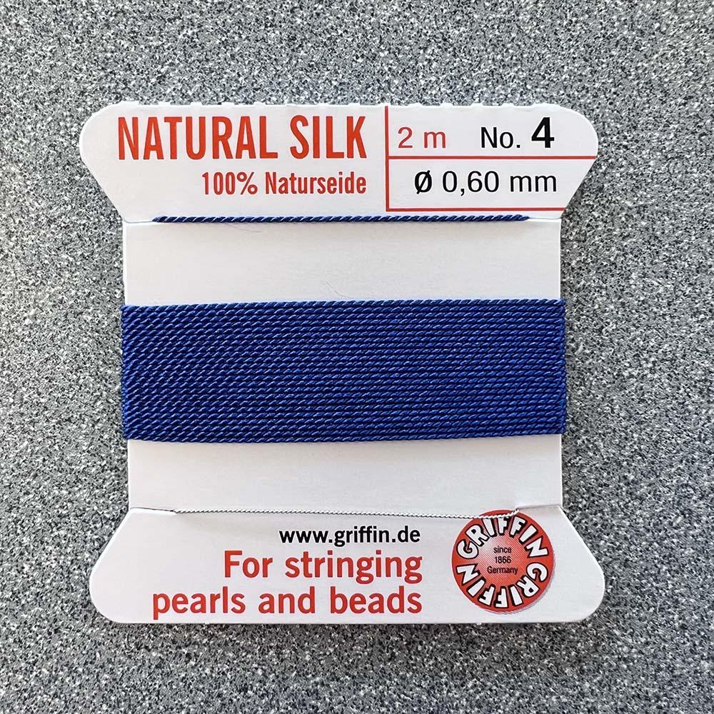 Lapis Blue Sz 4 (.6MM) Griffin Silk Bead Cord With Flex Needle