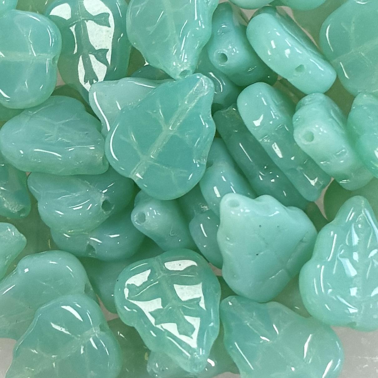 Light Peridot Opal 12x10MM Veined Leaf