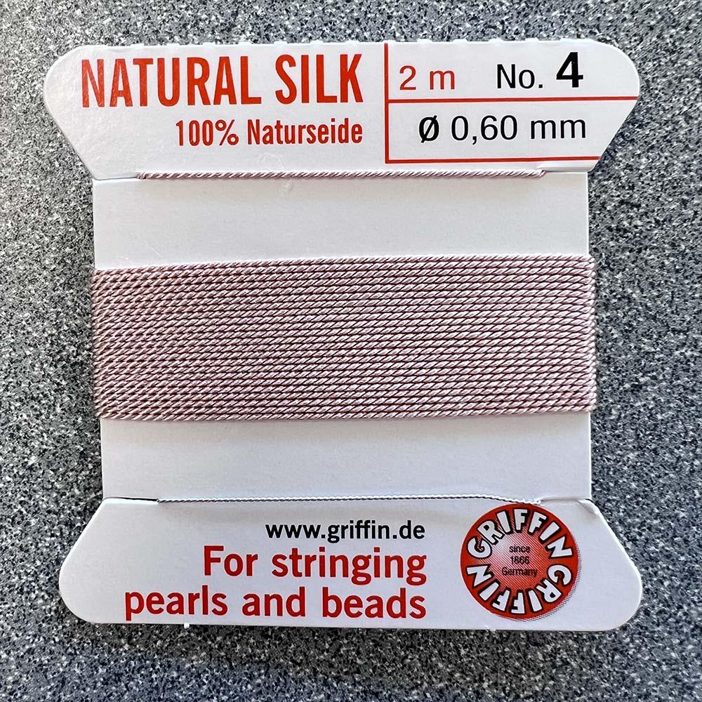 Light Pink Size 4 (.6MM) Griffin Silk Bead Cord With Flex Needle