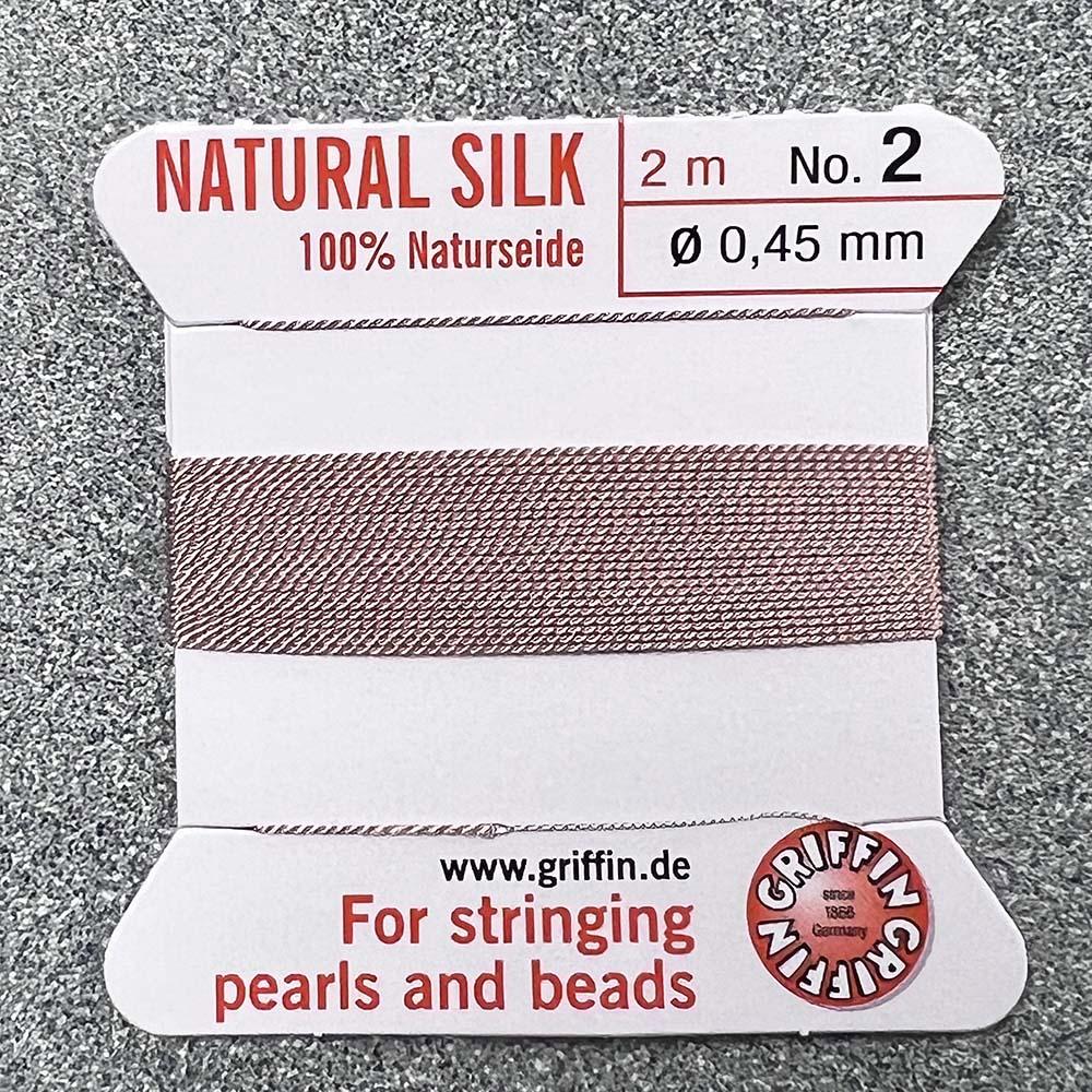 Light Pink Size 2 (.45mm) Griffin Silk Cord With Flex Needle
