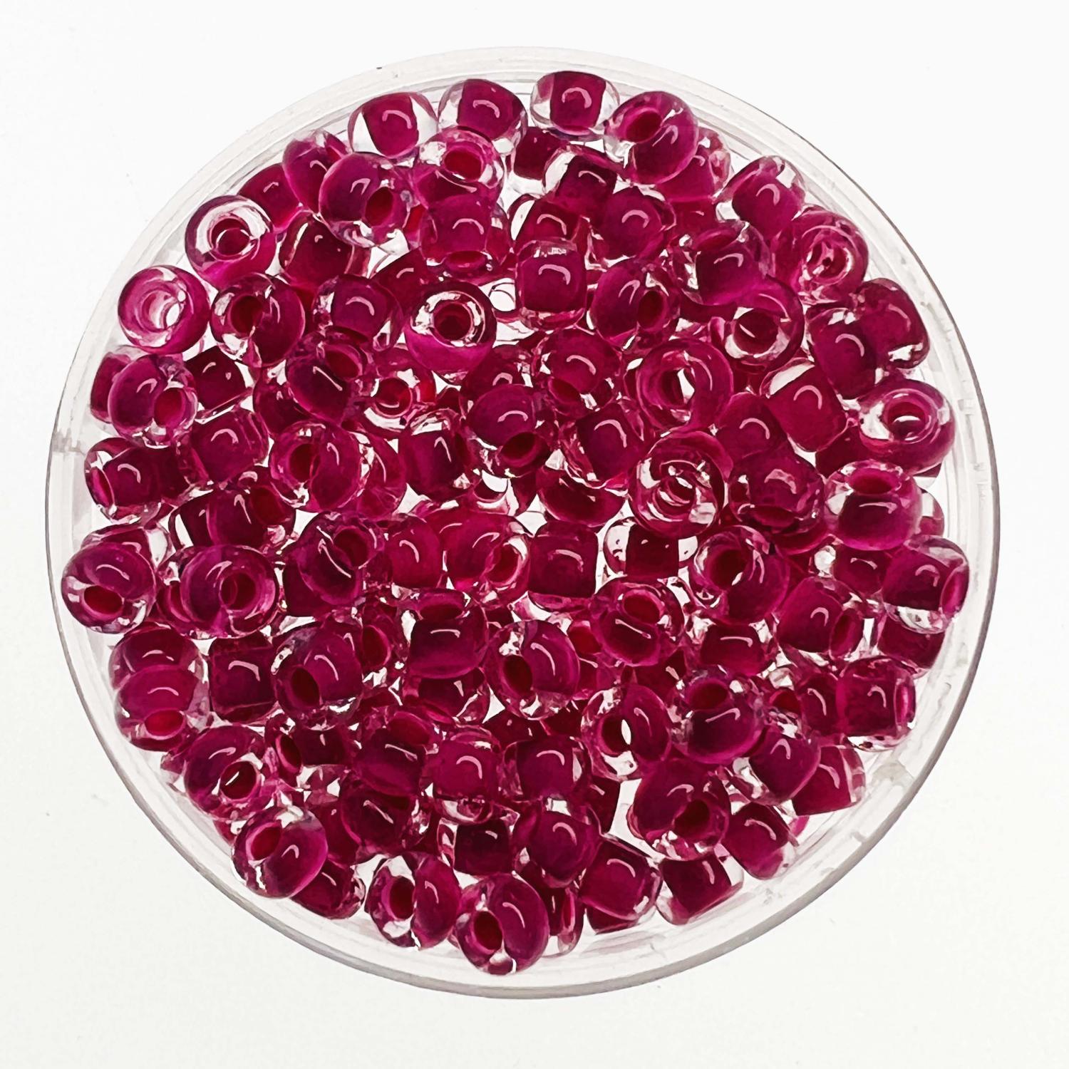 Magenta Lined Crystal 8/0 Seed Bead