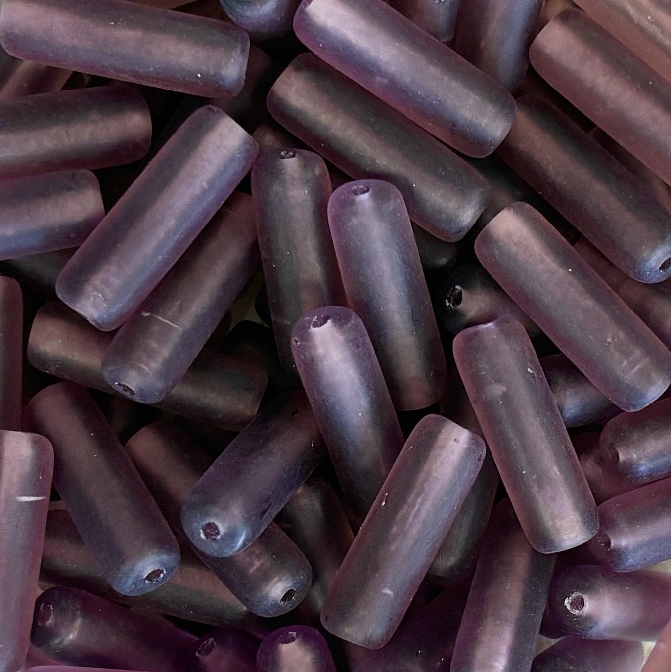 Matte Amethyst 14x4MM Cylinder Tube