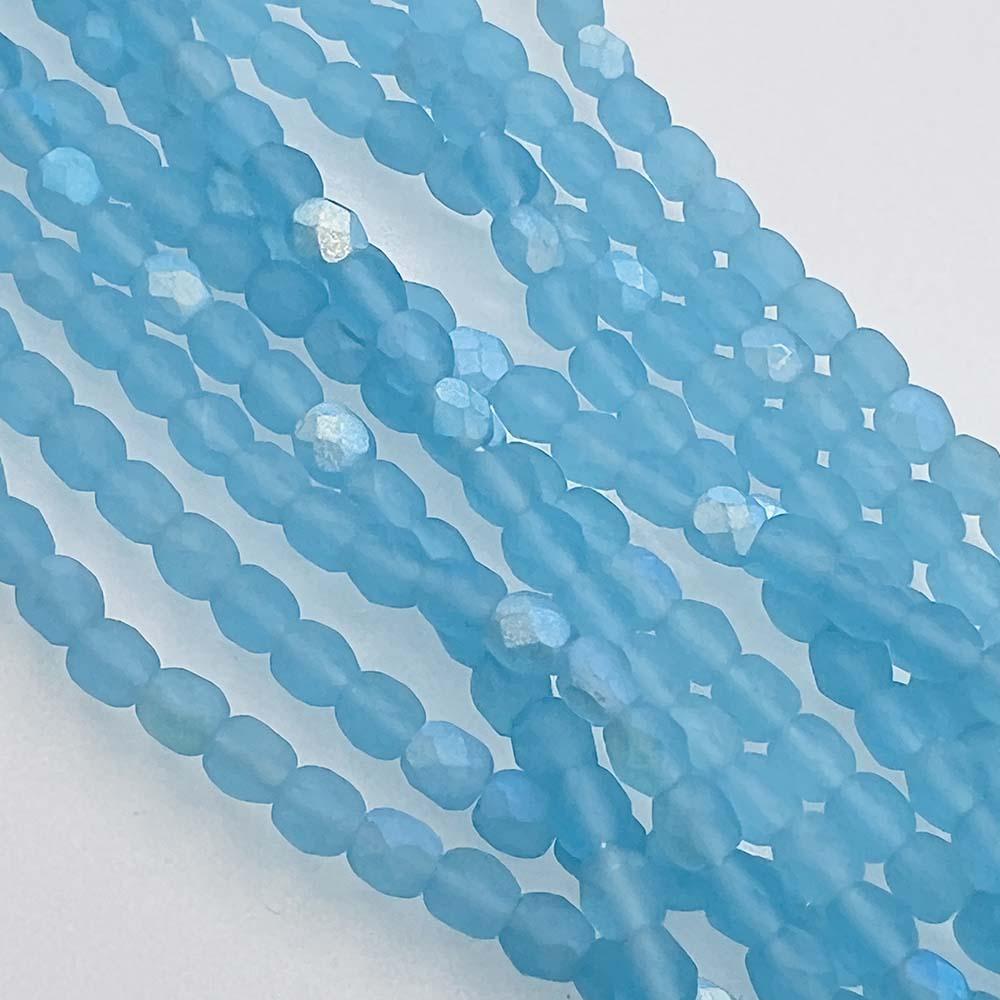 Matte Aqua Ab 6MM Fire Polish Ball