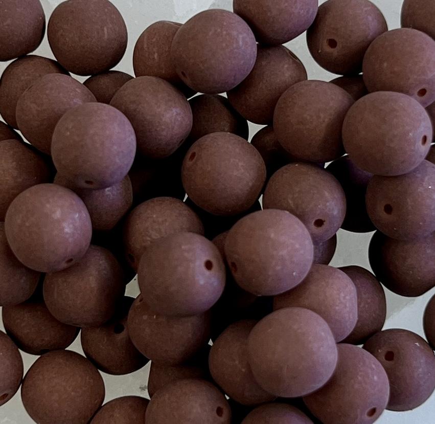 Matte Brown 8MM Round Druk Ball