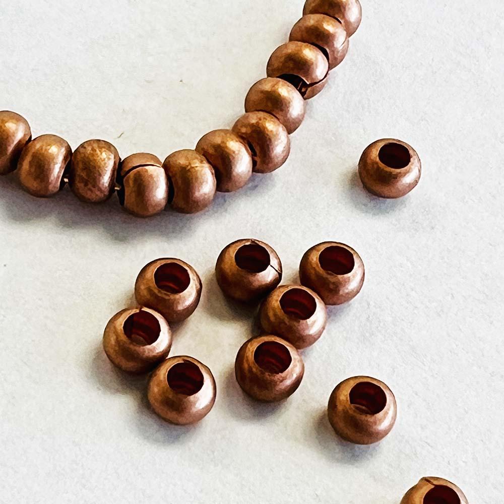 Matte Copper Plate 6/0 Metal Seed Bead