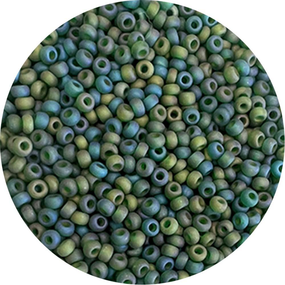 Matte Emerald AB 8/0 Seed Bead