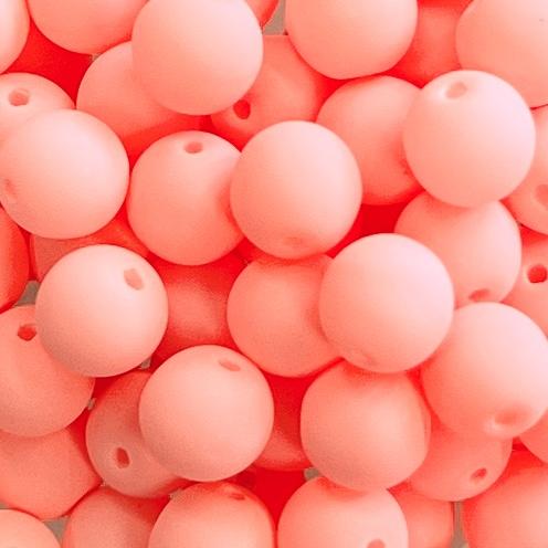 Matte Flamingo 6MM Round Druk Ball