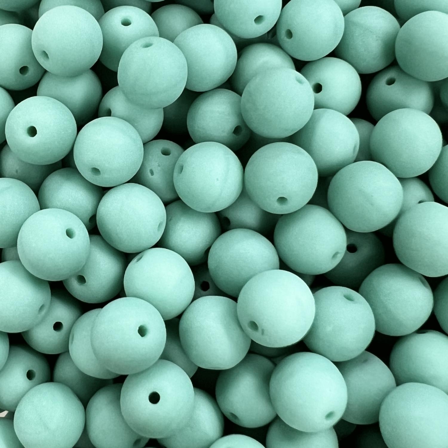 Matte Green Turquoise 6MM Round Druk Ball