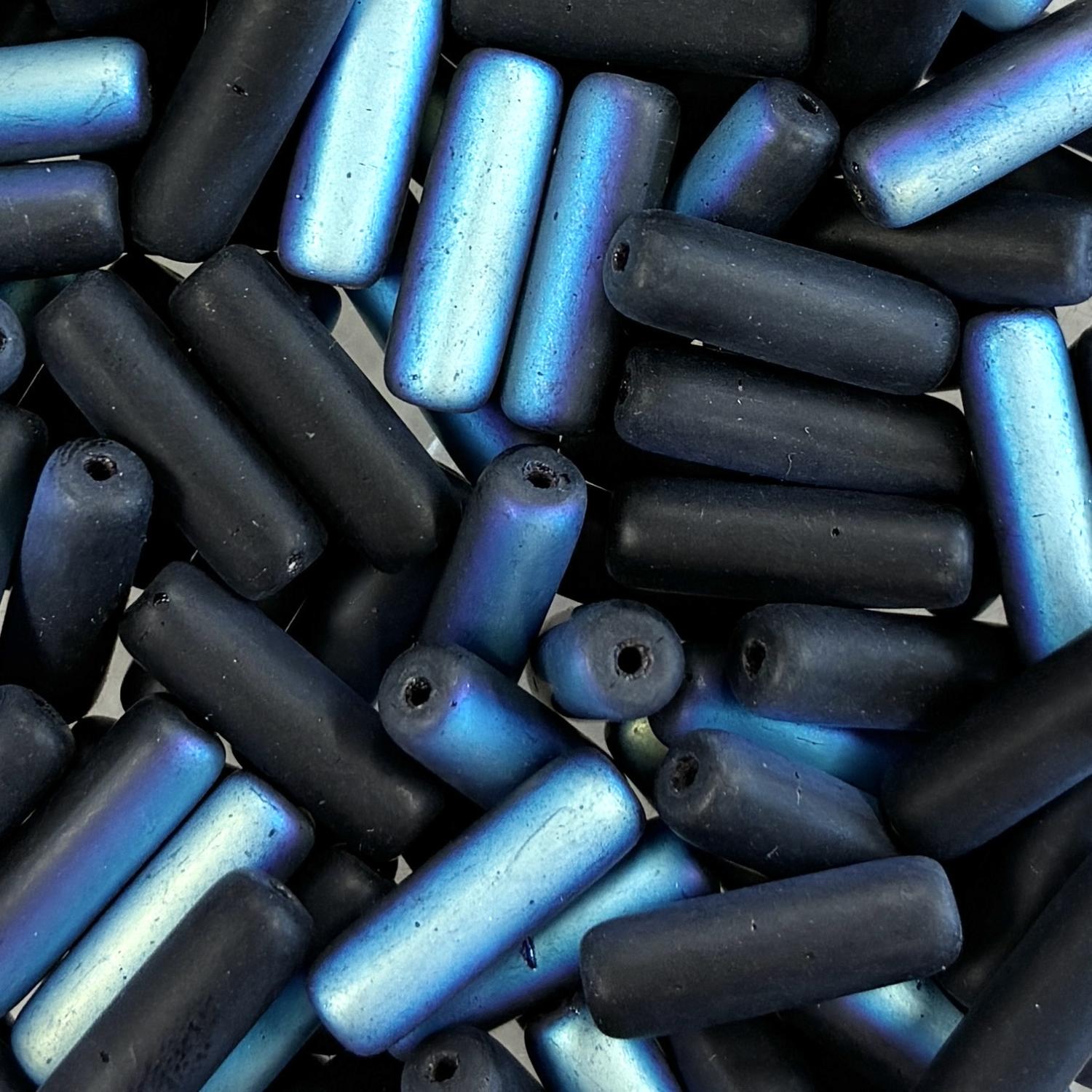 Matte Jet AB 14x4MM Cylinder Tube