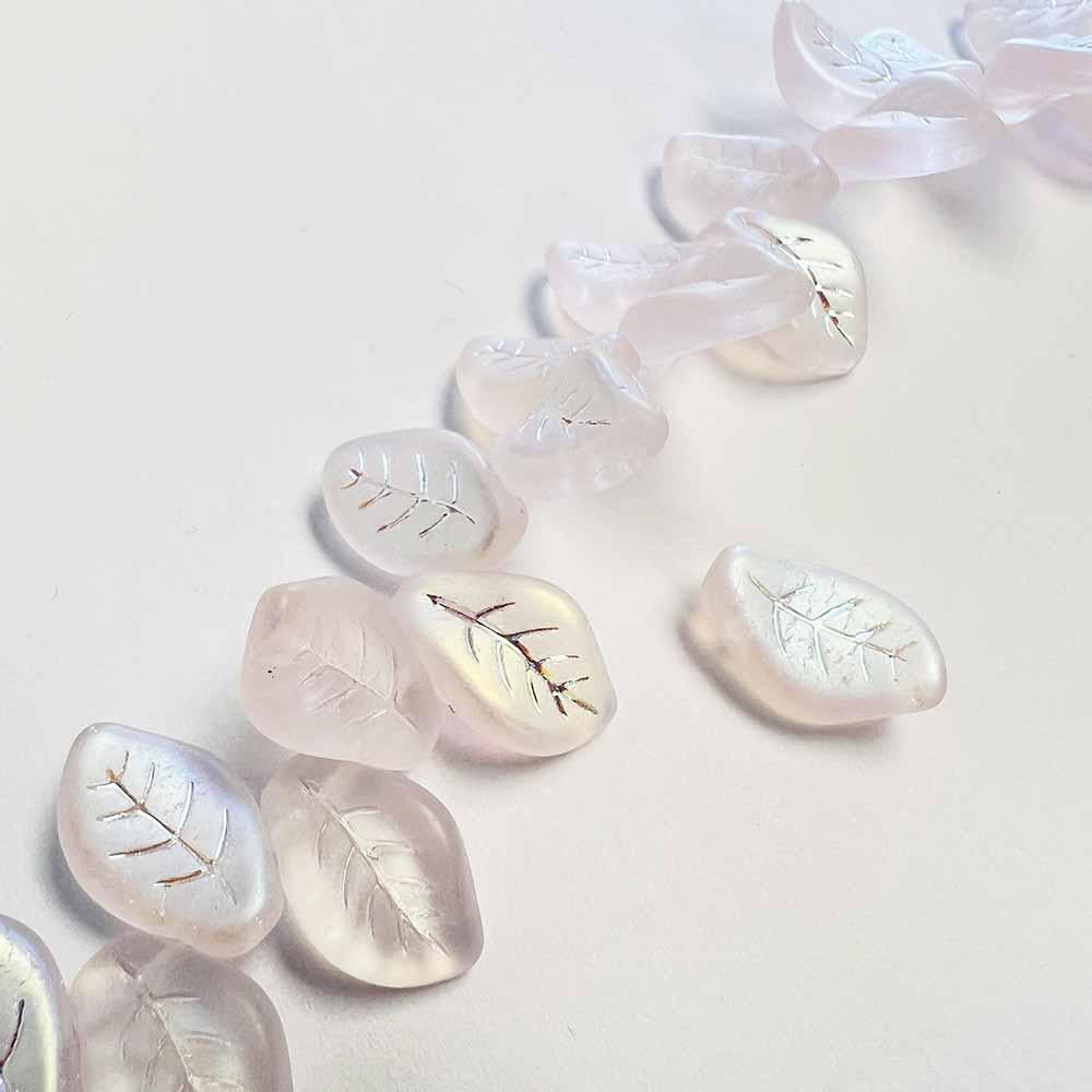 Matte Light Rose 15x10MM Curved Leaf