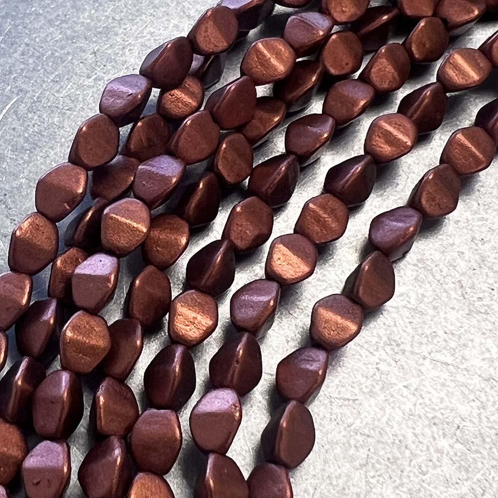 Matte Metallic Copper 5MM Pinched Oval