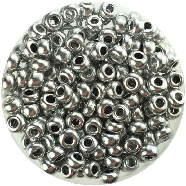 Matte Metallic Silver 8/0 Seed Bead