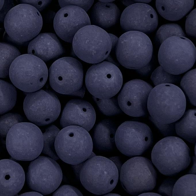 Matte Navy 8MM Round Druk Ball