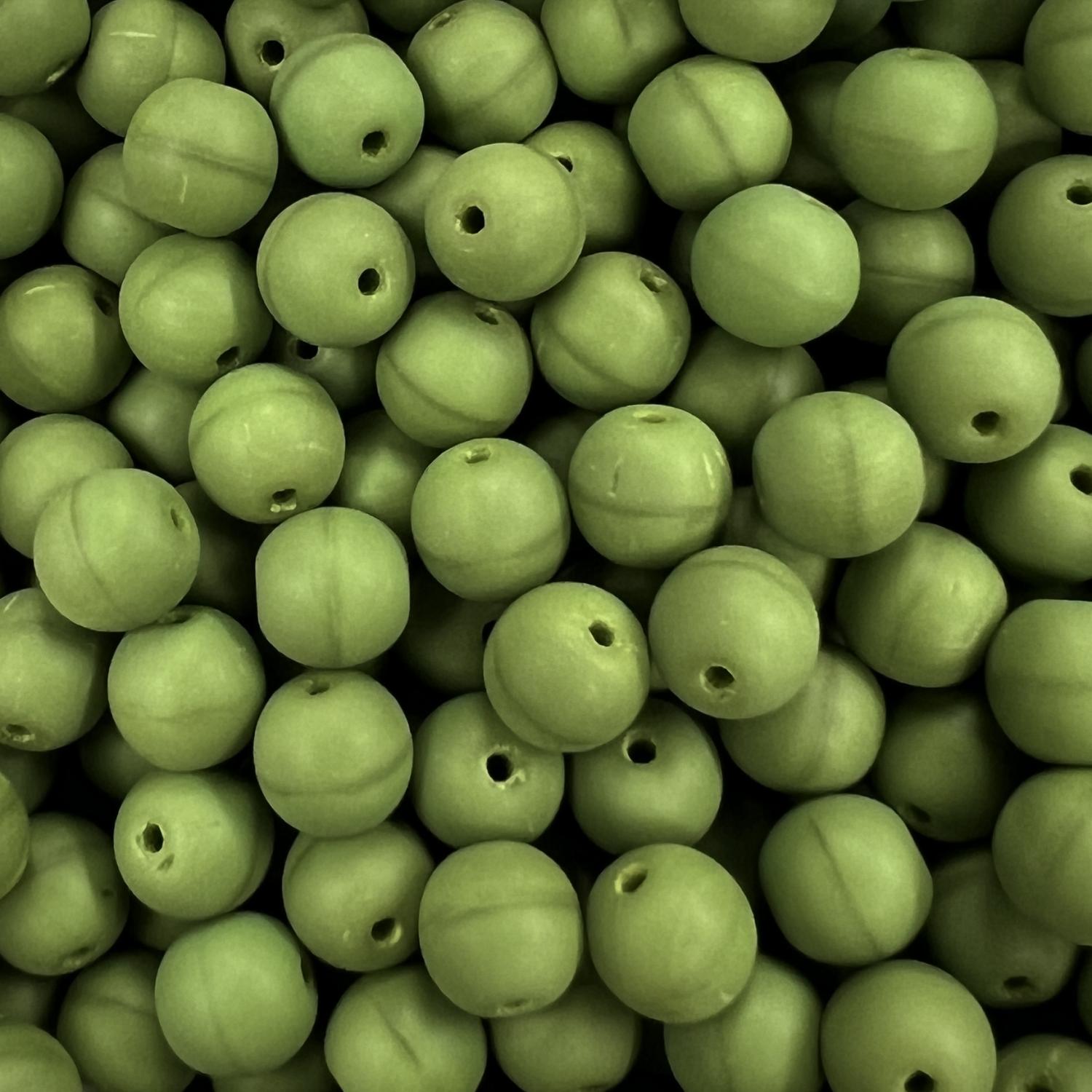 Matte Olive 6MM Round Druk Ball