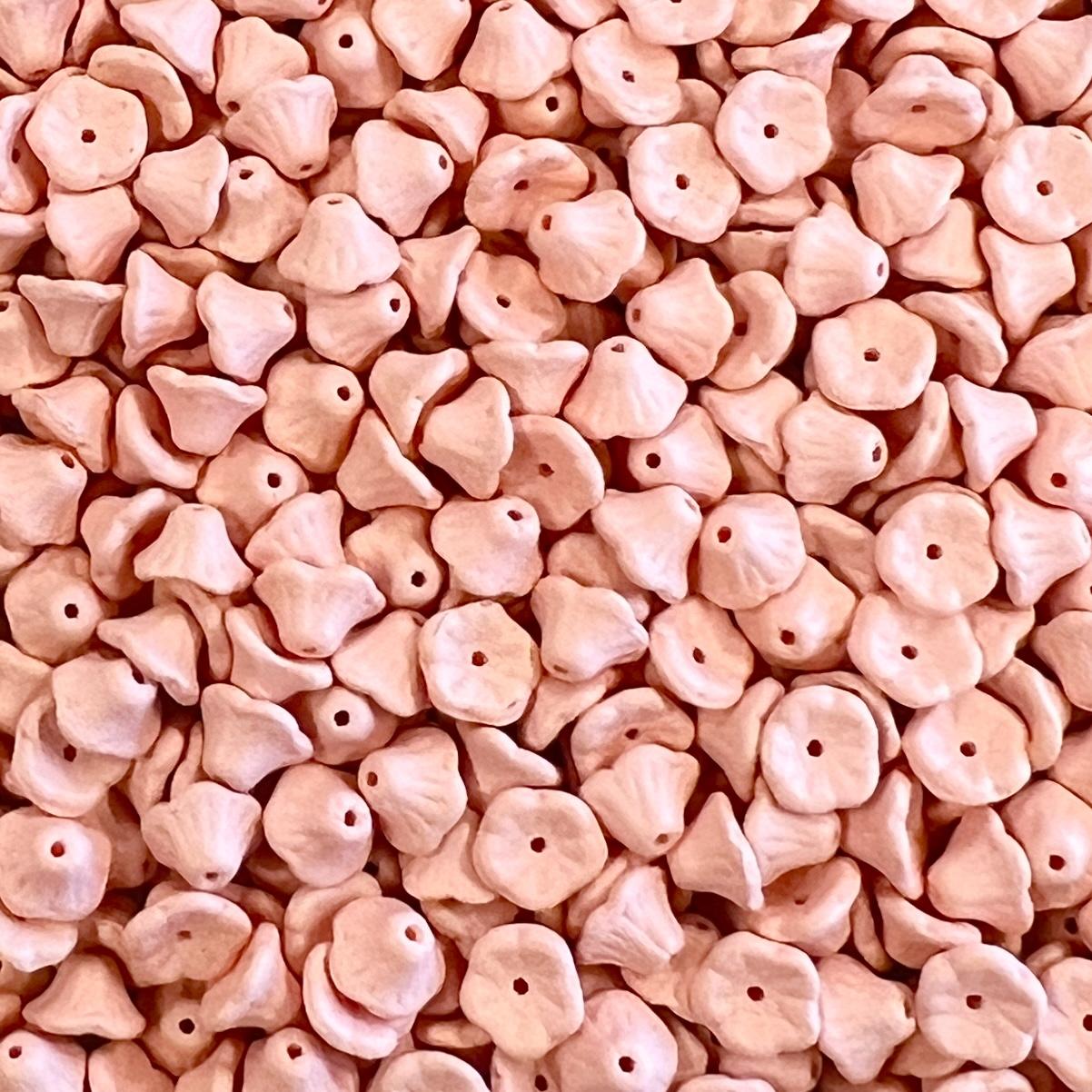 Matte Peach Coated 7x5MM Bell Flower