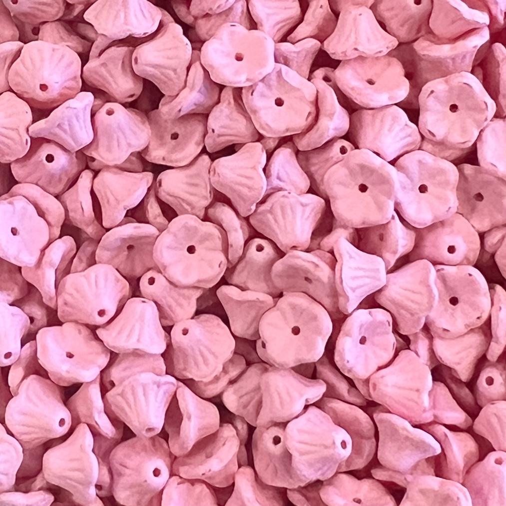 Matte Pink Coated 7x5MM Bell Flower