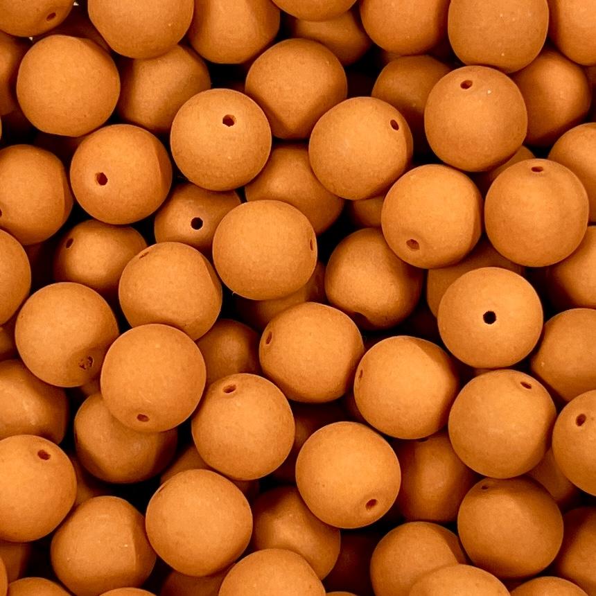 Matte Pumpkin 8MM Round Druk Ball