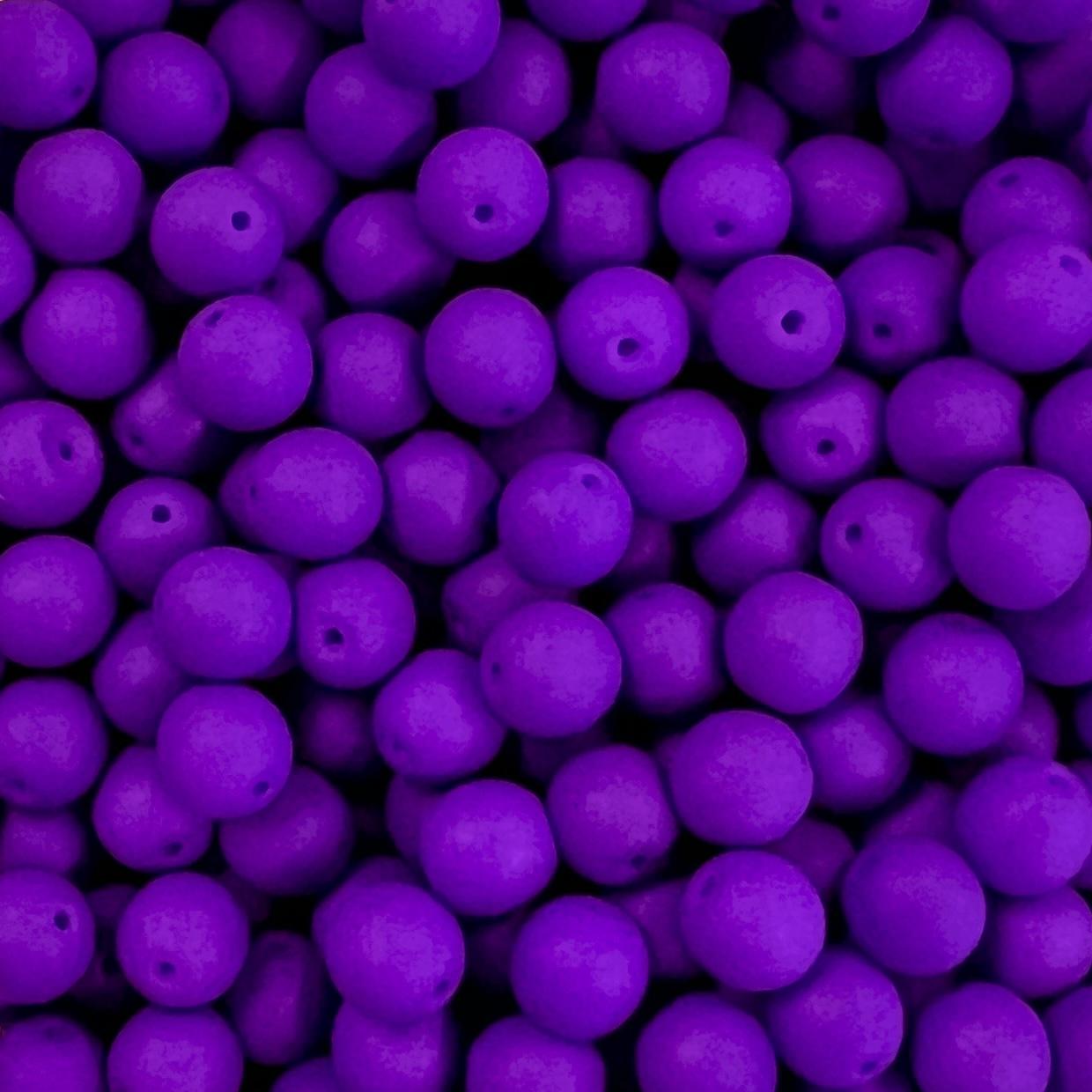 Matte Purple 6MM Round Druk Ball