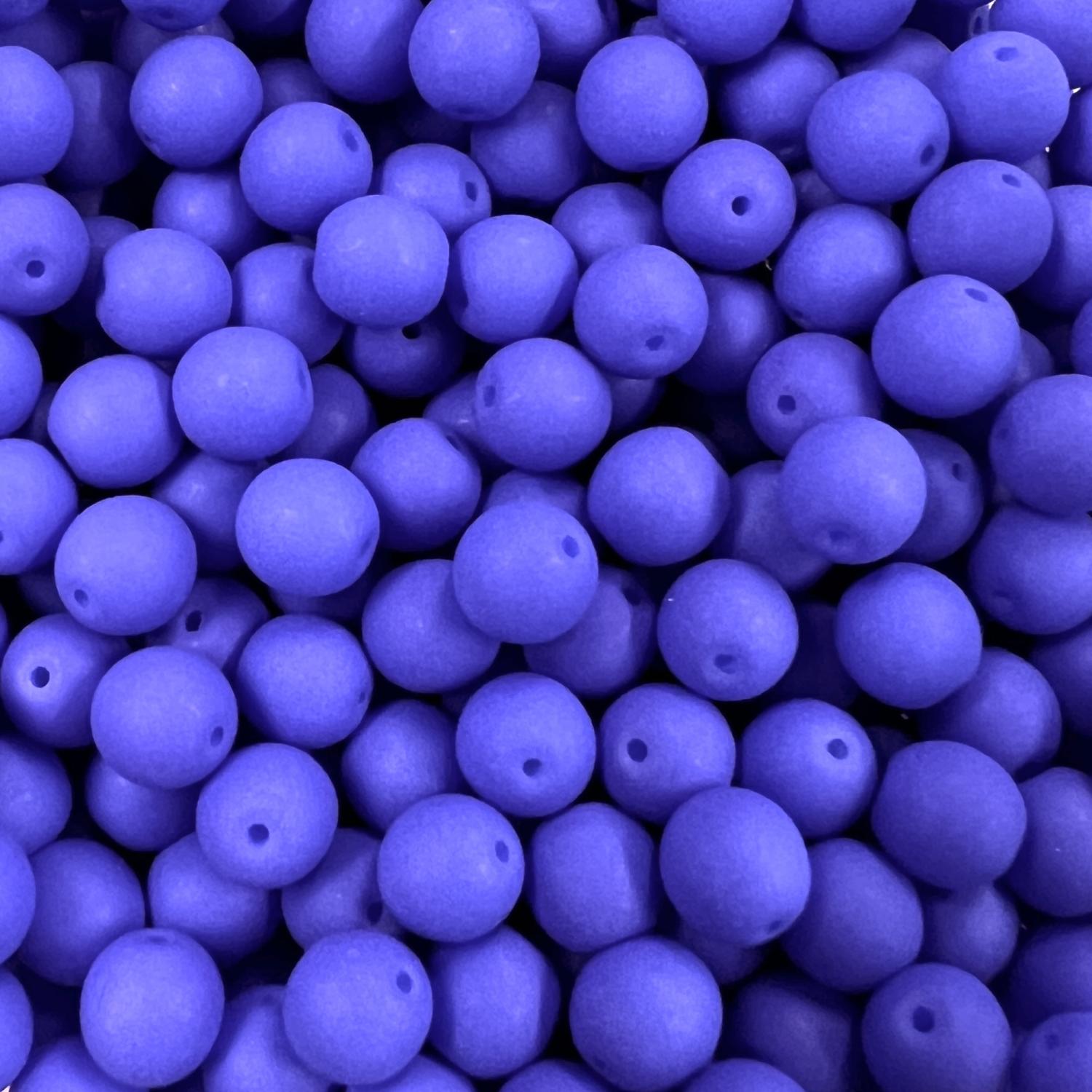 Matte Purple 6MM Round Druk Ball