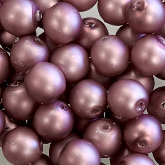 Matte Rose Pearl 8MM Round Druk Ball