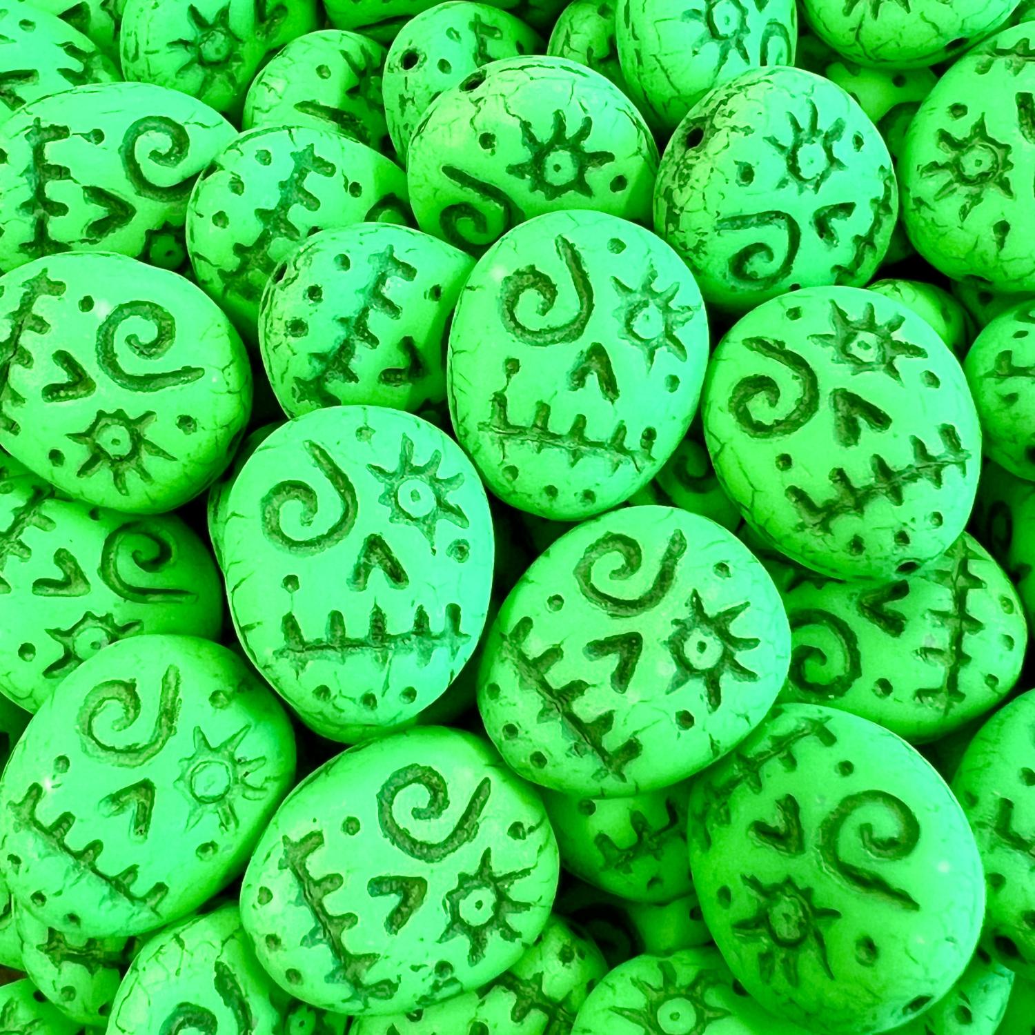 Neon Green 16x13MM Skull