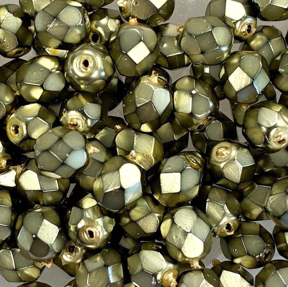 Olive Pearl 6MM Fire Polish Ball
